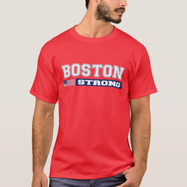 T-shirt FORTE da bandeira de BOSTON E.U. (Frente)