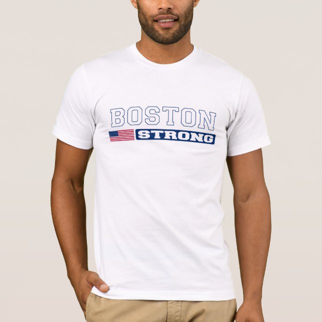 T-shirt FORTE da bandeira de BOSTON E.U. (Frente)