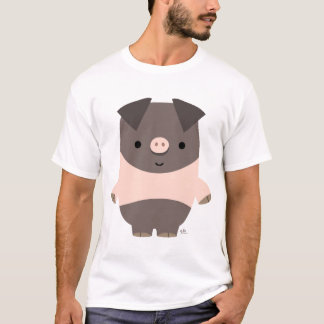 T-shirt forte do costume do porco dos desenhos