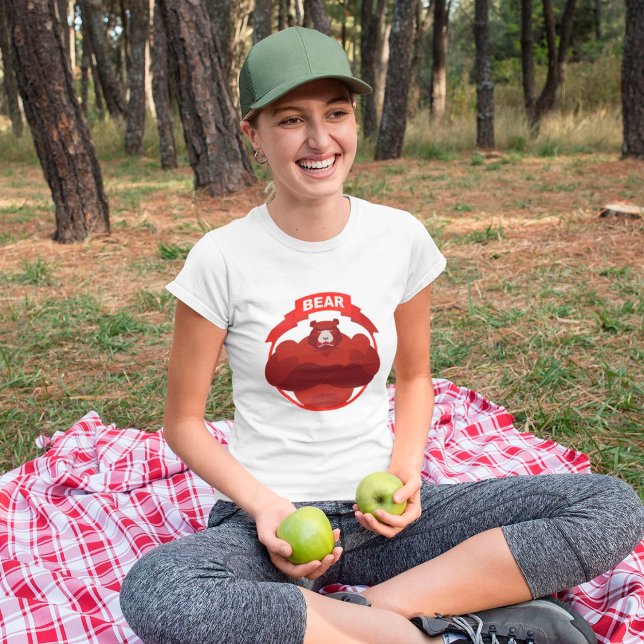 T-Shirt Forte do Urso Vermelho (Criador carregado)