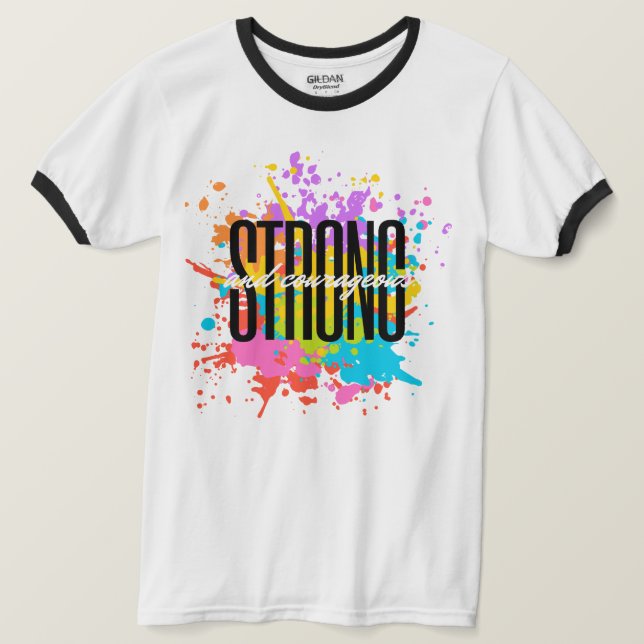 T-Shirt Forte e Corajosa (Frente do Design)