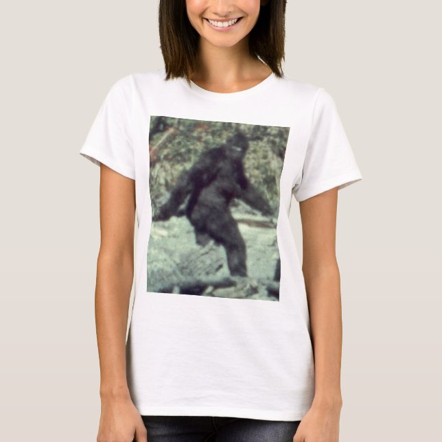 T-SHIRT FOTO 1967 DE BIGFOOT SASQUATCH DO ORIGINAL (Frente)