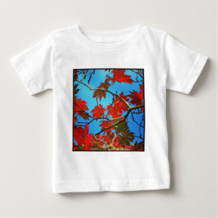 T-shirt Foto ao quadrado - Folhas Vermelhas do outono