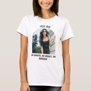 T-Shirt Foto de Graduação da Mãe Orgulhosa Persona