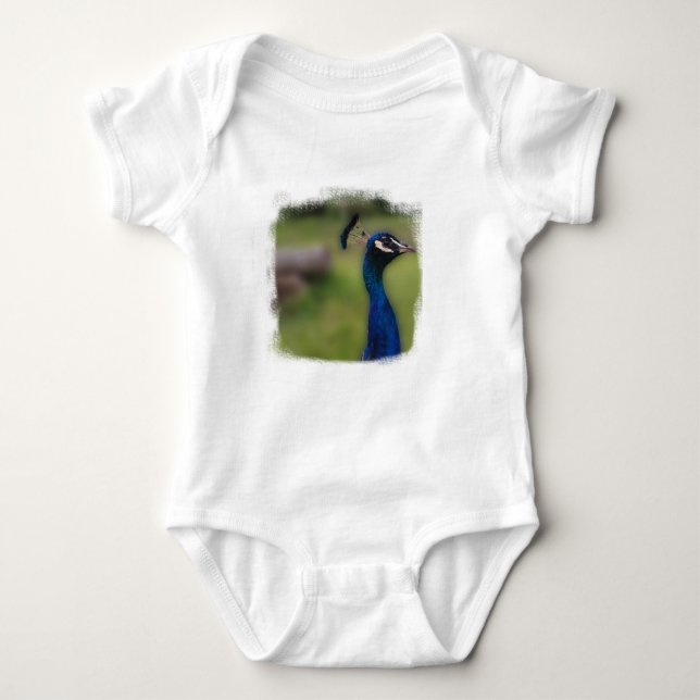 T-shirt Foto de Peacock Baby Jersey Bodycase, White (Frente)