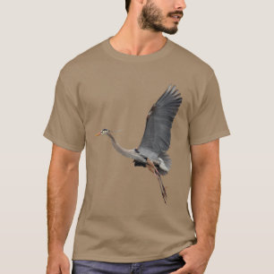 T-shirt Foto de voo dos animais selvagens da garça-real d