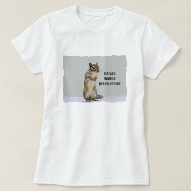 T-shirt Foto Engraçada de Esquilo (Frente do Design)