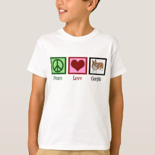 T-shirt Fotografia do Peace Love Corgi