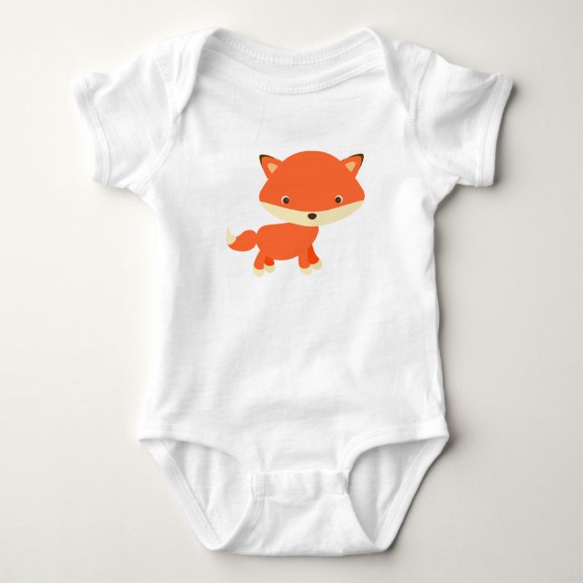 T-shirt Fox adorável do bebê - Bodysuit do jérsei do bebê (Frente)