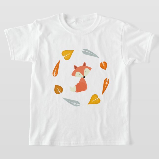 T-shirt Fox das Folhas do Outono Doce (Postura )