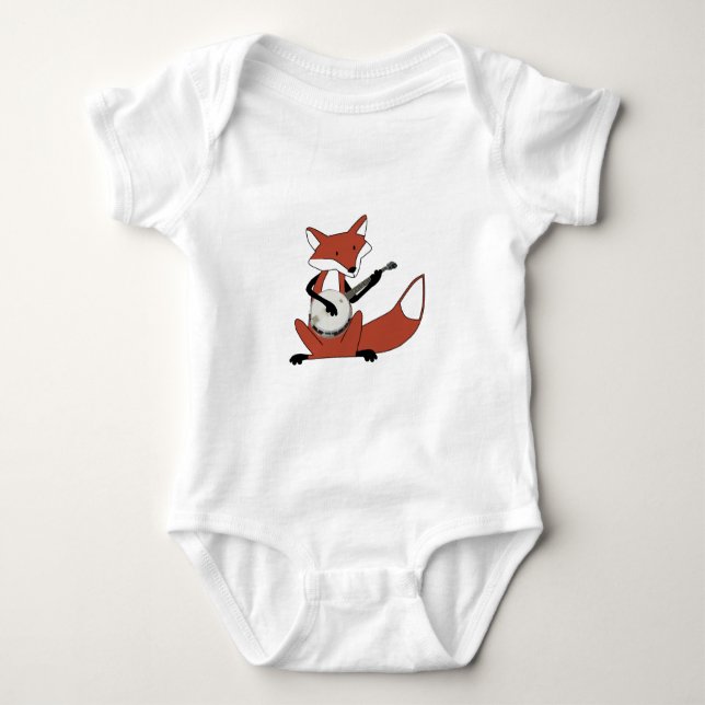 T-shirt Fox que joga o banjo (Frente)