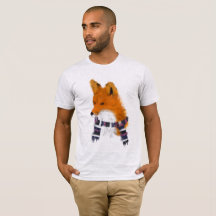 Fox vermelho que veste o T da arte do lenço do