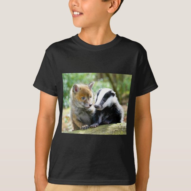 T-shirt Foxcub e Badger Cute! (Frente)