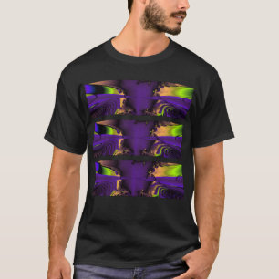 T-shirt Fractal Funky roxo e verde art.