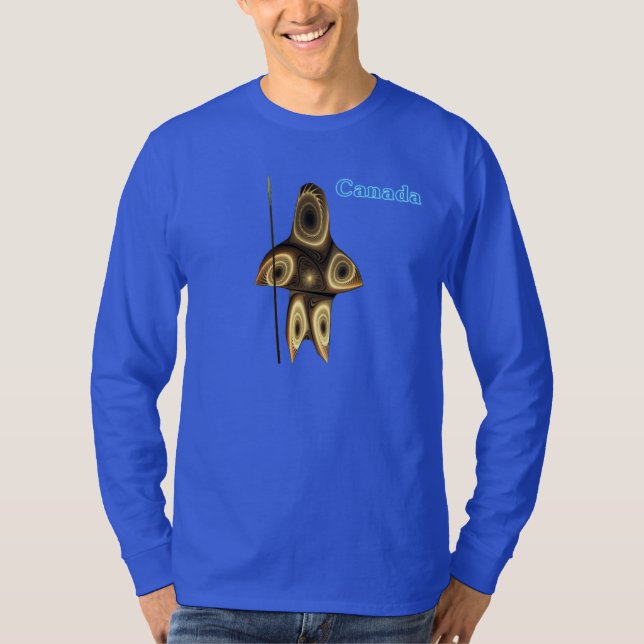 T-shirt Fractal Inuit Hunter (Frente)