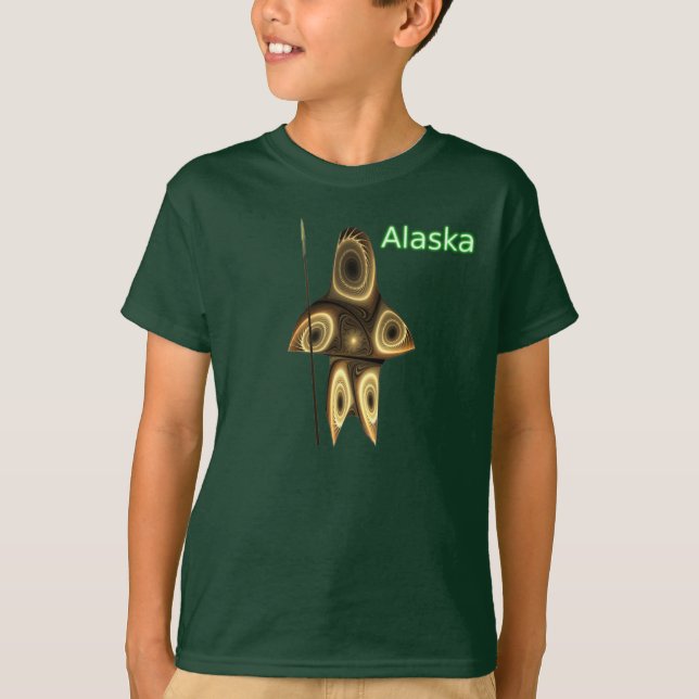 T-shirt Fractal Inuit Hunter (Frente)