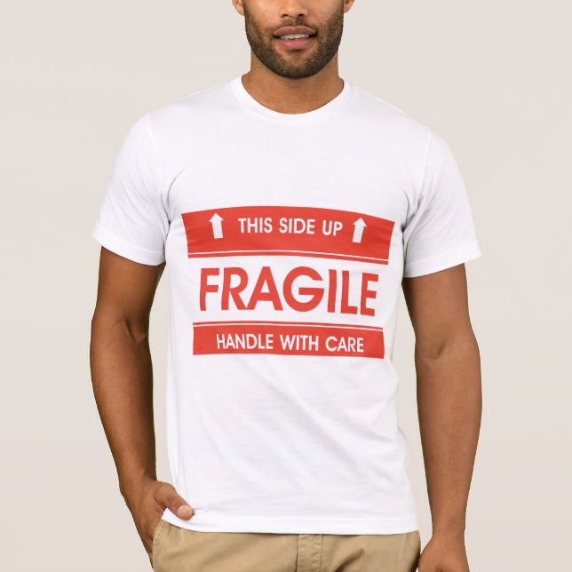 T-shirt frágil dos homens do sinal (Frente)