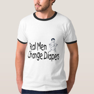 T-shirt Fraldas reais da mudança dos homens