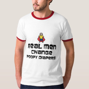 T-shirt Fraldas reais de Poopy da mudança dos homens