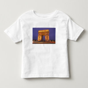 T-shirt França, Paris, Arco do Triunfo ao crepúsculo.