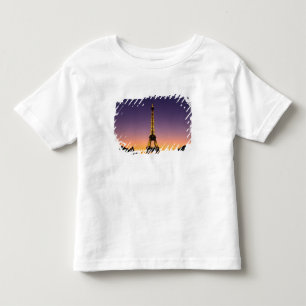 T-shirt França, Paris, Torre Eiffel ao pôr do sol.