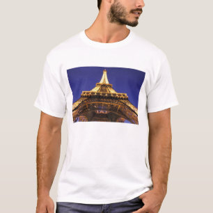 T-shirt FRANÇA, Torre Eiffel de Paris, vista à noite