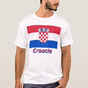 T-shirt Français de Drapeau Croatie avec le nom en