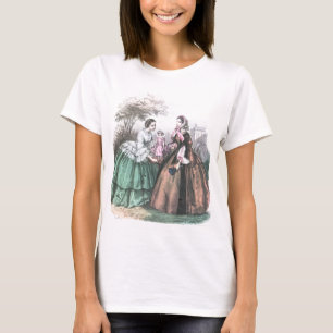 T-shirt francês da forma do vintage