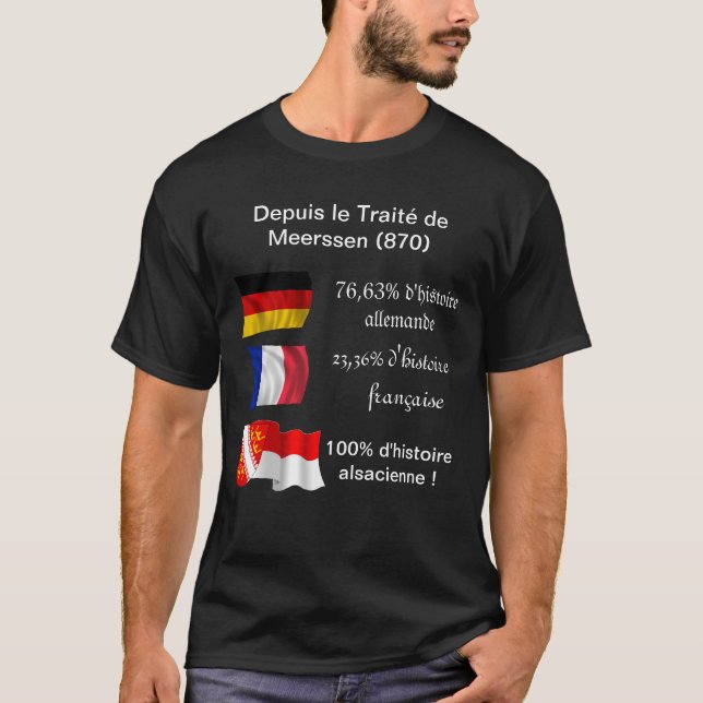 T-Shirt Franco-Allemand-Alsacien (couleur noire) (Frente)