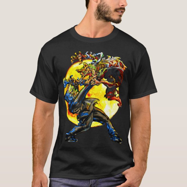T-shirt Frankenstein contra o Wolfman (Frente)