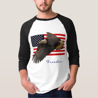 T-shirt FREEDD BALD EAGLE E US FLAG Mens Roupa