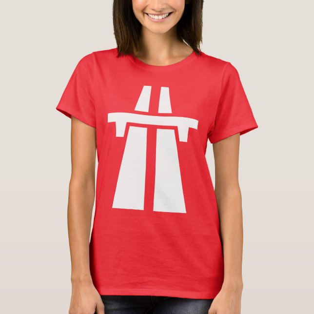 T-shirt Freeway, Autoway, Autobahn - Branco (Frente)