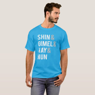 T-shirt Freira do feno de Hanukkah Driedel Shin Gimel