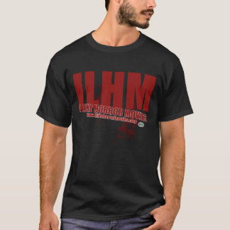 T-shirt frente e verso do logotipo de ILHM