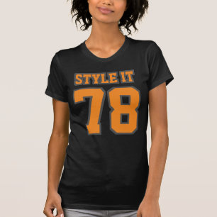 T-shirt Frente NEGRA LARANJA Roupa de Cotton Americana