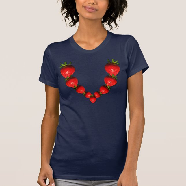 T-shirt fresco da colar da morango (Frente)