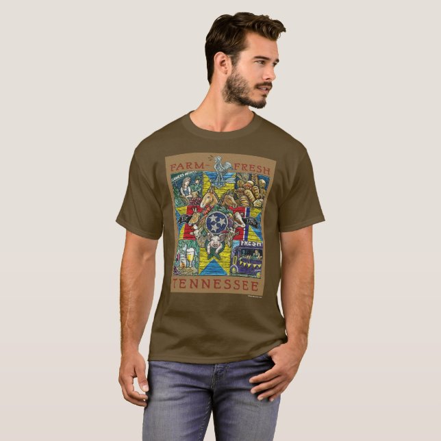 T-shirt fresco de Tennessee da fazenda (Frente Completa)