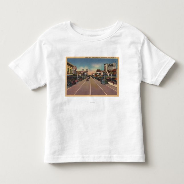 T-shirt Fresno, opinião de CA - norte em Broadway (Frente)