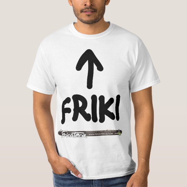 T-shirt Friki (Negro sobre blanco) (Frente)