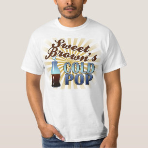 T-shirt frio do pop de Brown doce