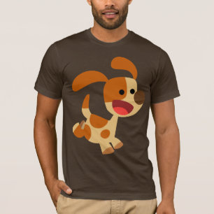 T-shirt Frolicking bonito do cão dos desenhos