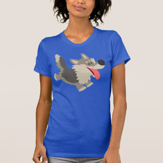 T-shirt Frolicsome bonito das mulheres do lobo dos