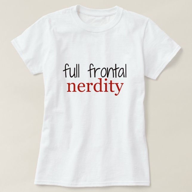 T-shirt frontais completos de Nerdity (Frente do Design)