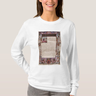 T-shirt Frontispiece para registrar I que mostra uma