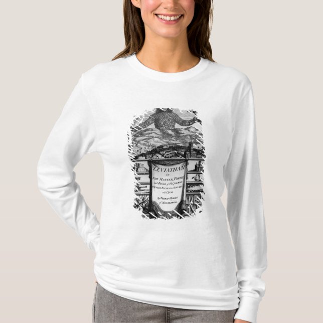 T-shirt Frontispiece por Thomas Hobbes de Malmesbury (Frente)