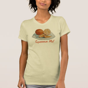 T-shirt Fruta de vida fatiada laranja com slogan divertido