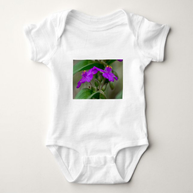 T-shirt Fuchsia Spiderwort Gêmeos de flor selvagem present (Frente)