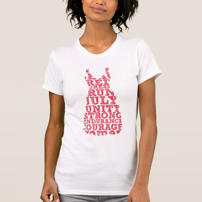 T-shirt Funcionamento vermelho do vestido (Frente)