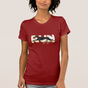 T-shirt Funcione para o divertimento, Doberman preto