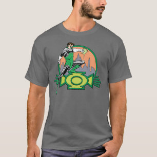T-shirt Fundo e logotipo verdes da cidade da lanterna